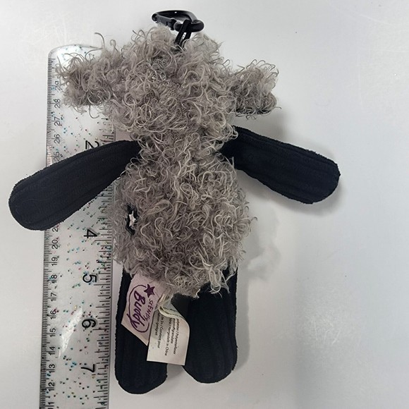 Mini Scentsy Buddy Curly Lamb Plush Clip Toy 7 Inch Scent Diffuser Gray Black - Picture 4 of 8